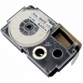 Label Tape Casette Xantri Csio XR9WE1 XR9 Black on White 9mm, Printer Csio KL60 KL120 KL130 KL820 KL7400 KLHD1 KLG2