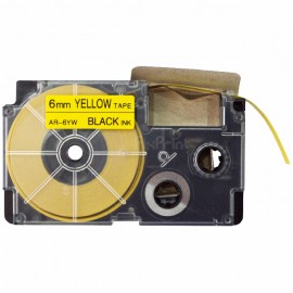Label Tape Casette Xantri Csio XR6YW1 XR6 Black on Yellow 6mm, Printer Csio KL60 KL120 KL820 KL7400